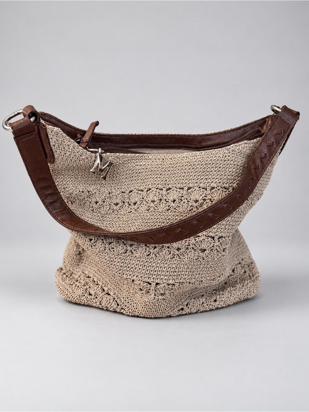 Jaclyn Smith Crochet Hobo Shoulder Bag Boho Purse
